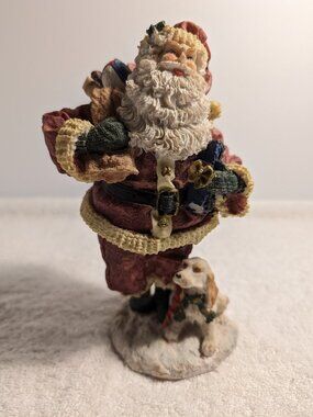 VINTAGE POSSIBLE DREAMS CRINKLE CLAUS SANTA FIGURINE WITH DOG 1990s